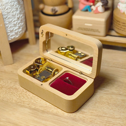 Wooden Music Ring Box