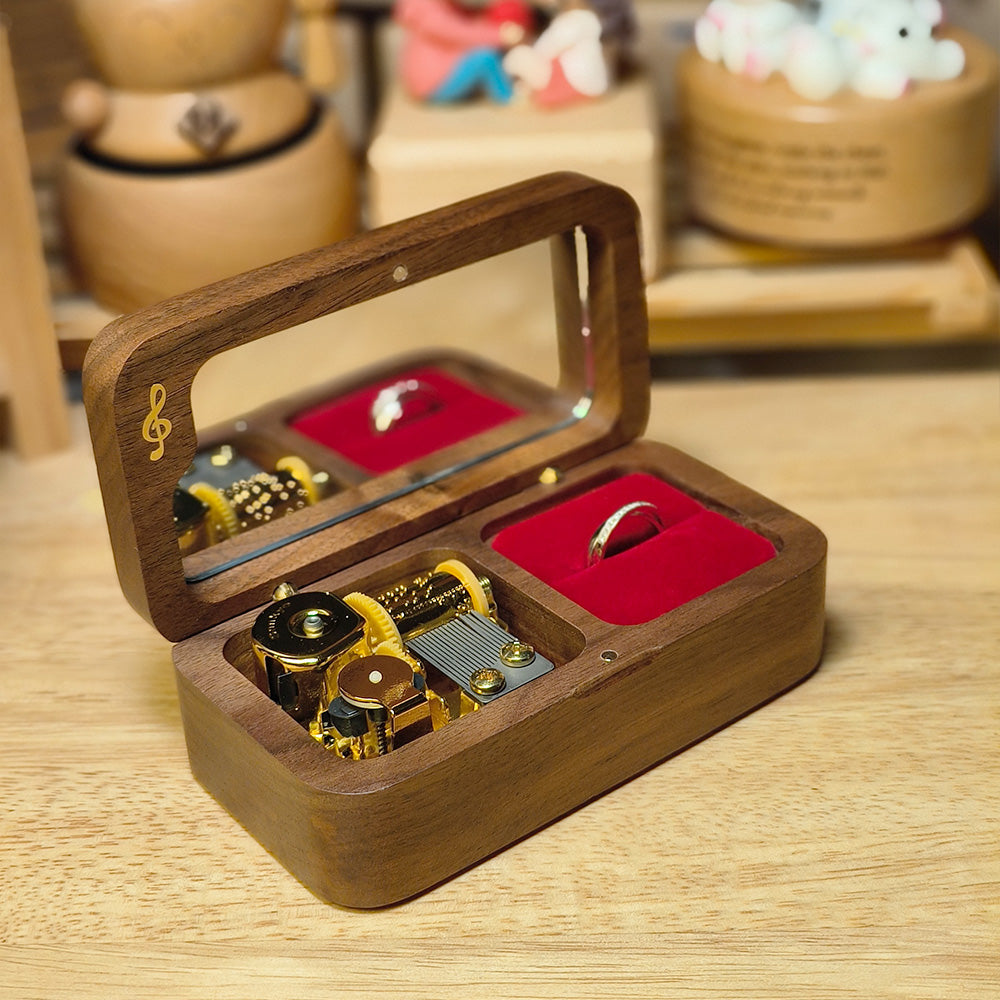 Wooden Music Ring Box